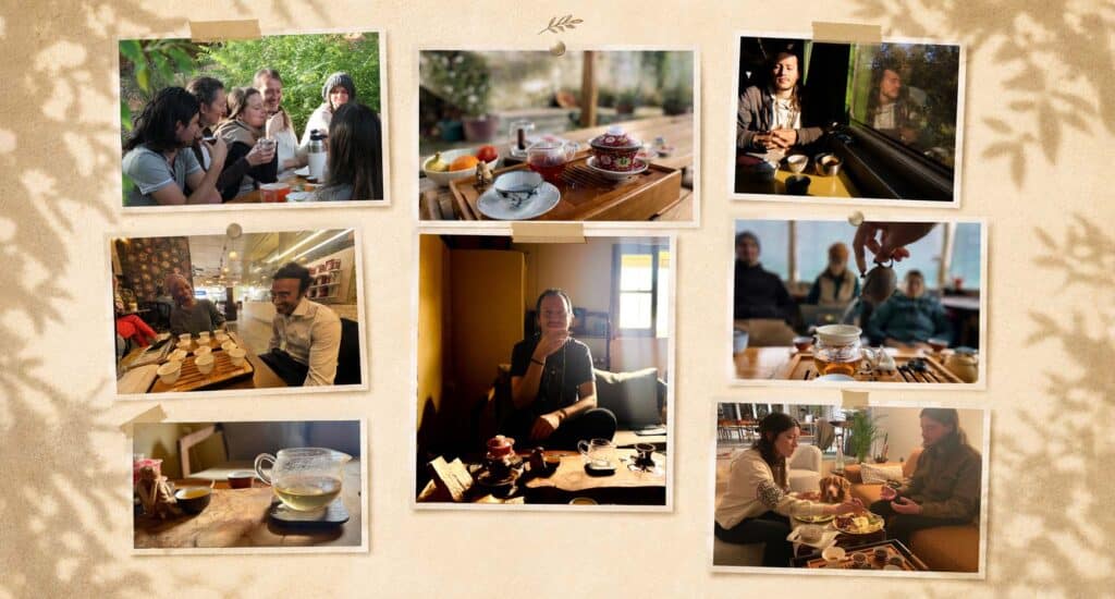 Group of people enjoying a cozy meal together at a restaurant, capturing warm social moments.